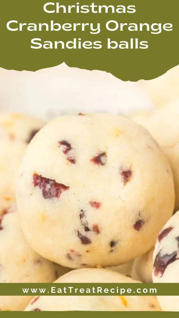 Festive Cranberry Orange Sandies Balls buttery holiday cookies