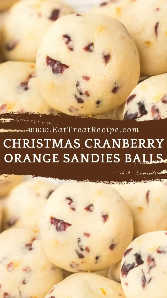 Festive Cranberry Orange Sandies Balls buttery holiday cookies